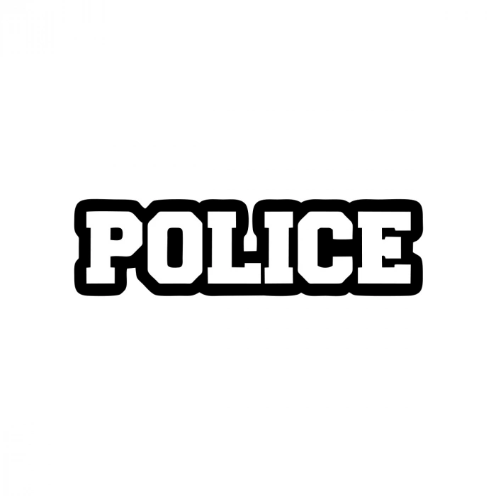 Police Araba Stickeri 17x17 Cm Siyah