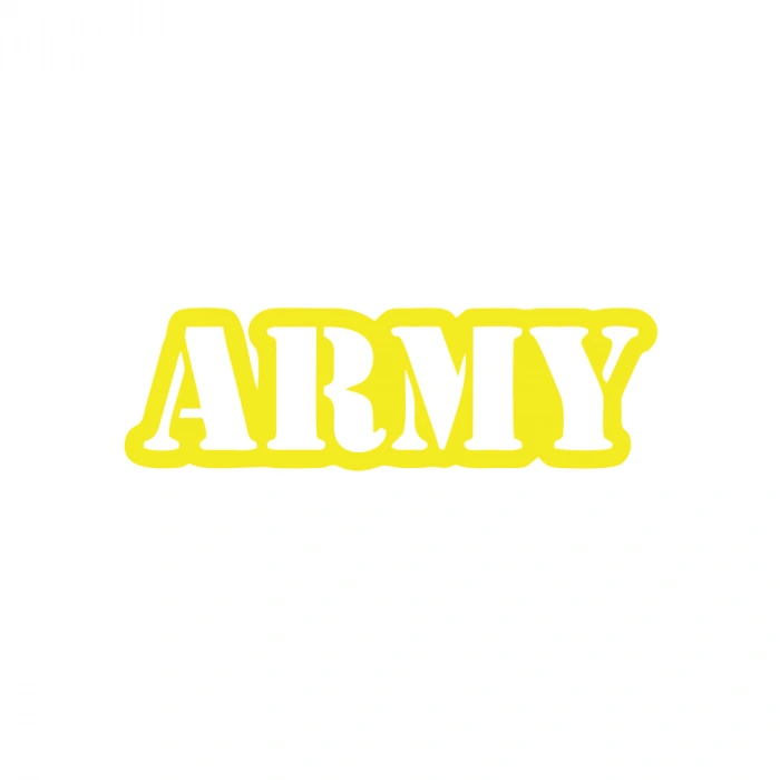 Army Araba Sticker 17x17 Cm Sarı