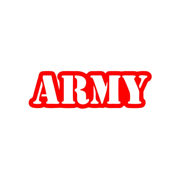 Army Araba Sticker 17x17 Cm Kırmızı