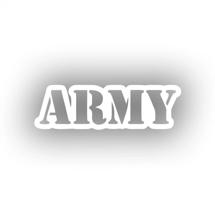 Army Araba Sticker 17x17 Cm Beyaz
