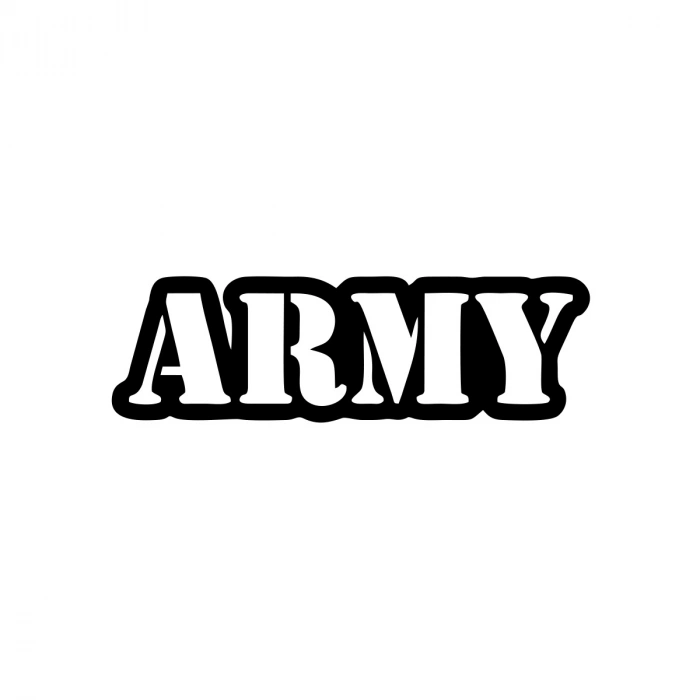Army Araba Sticker 17x17 Cm Siyah