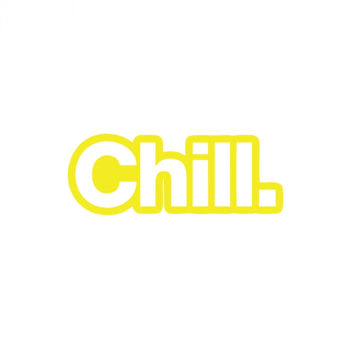 Chill. Araba Sticker 17x17 Cm Sarı