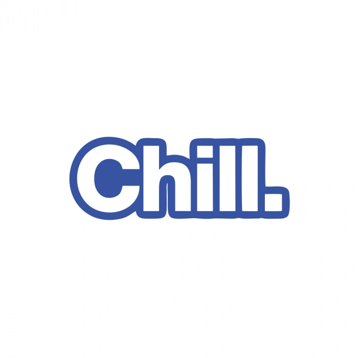 Chill. Araba Sticker 17x17 Cm Mavi