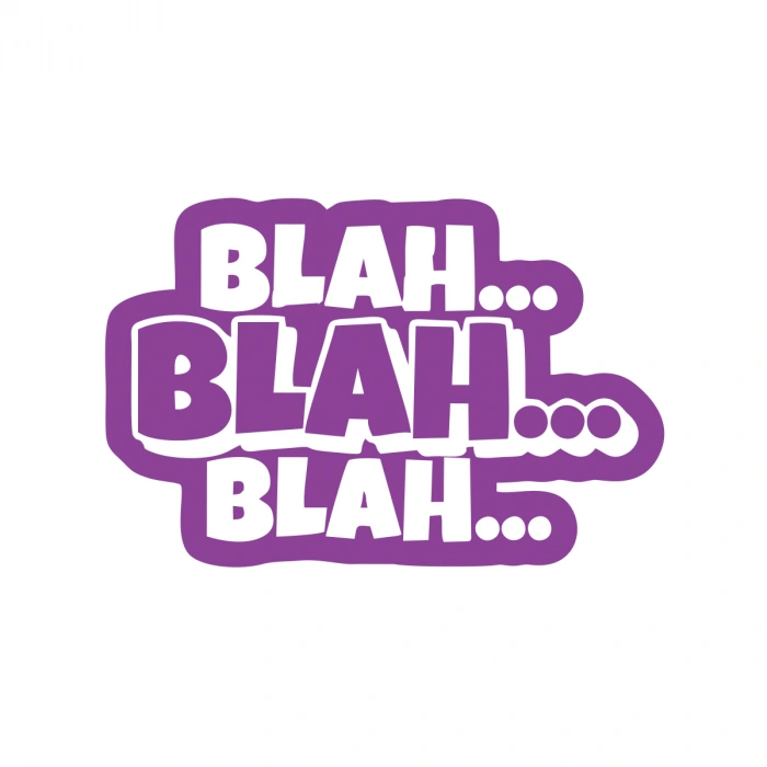 Blah Blah Blah Araba Sticker 17x17 Cm Mor