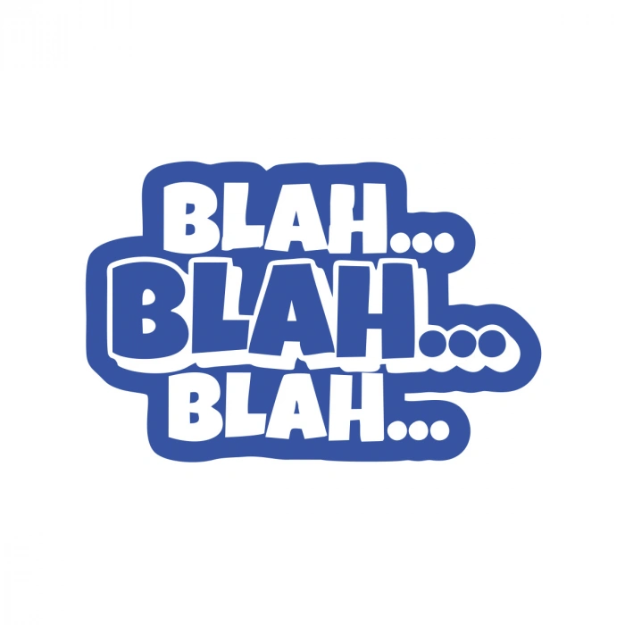 Blah Blah Blah Araba Sticker 17x17 Cm Mavi
