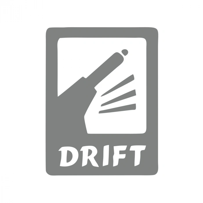 Drift Araba Sticker 17x17 Cm Gri