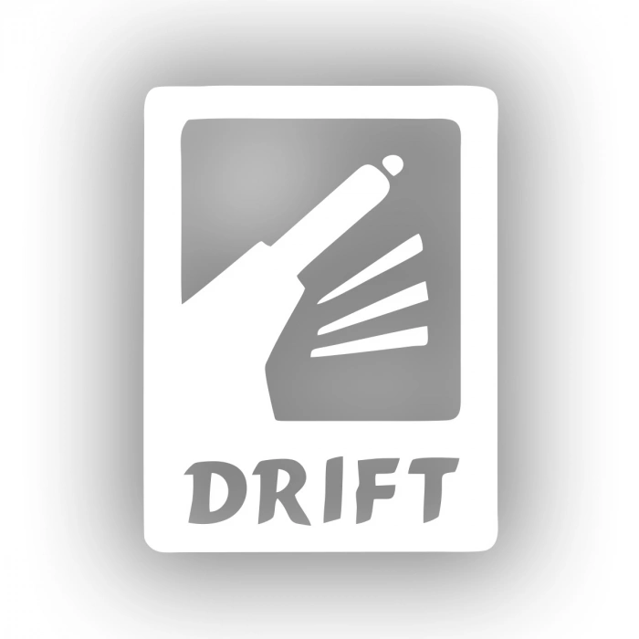 Drift Araba Sticker 17x17 Cm Beyaz