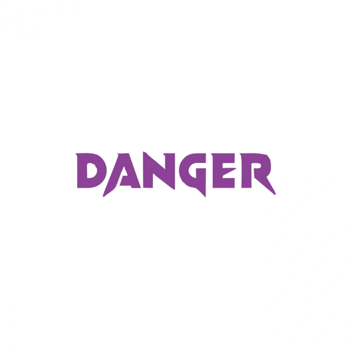Danger Araba Sticker 17x17 Cm Mor