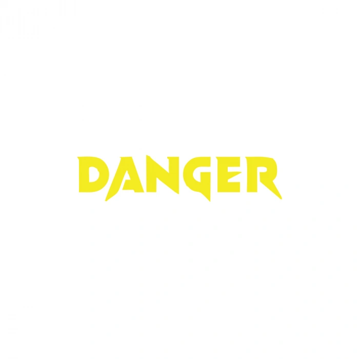 Danger Araba Sticker 17x17 Cm Sarı