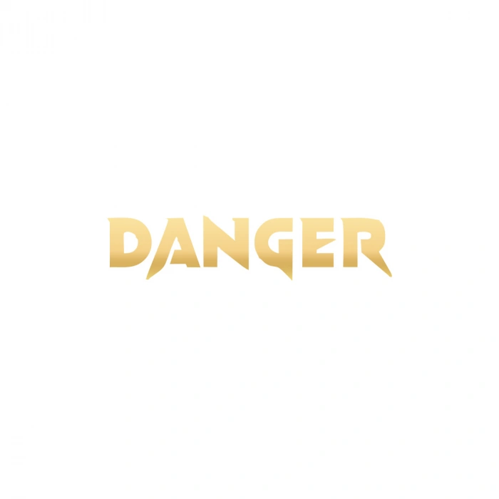 Danger Araba Sticker 17x17 Cm Gold
