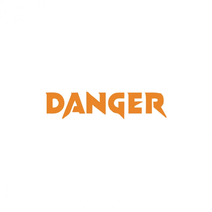 Danger Araba Sticker 17x17 Cm Turuncu