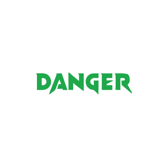 Danger Araba Sticker 17x17 Cm Yeşil