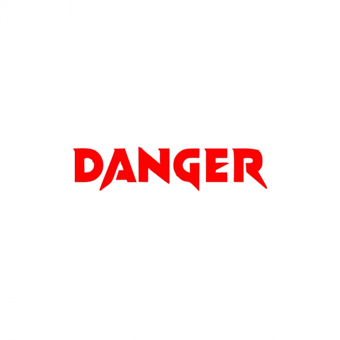 Danger Araba Sticker 17x17 Cm Kırmızı