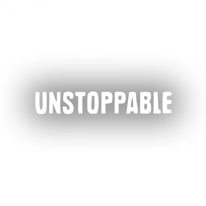 Unstoppable Araba Sticker 17x17 Cm Beyaz