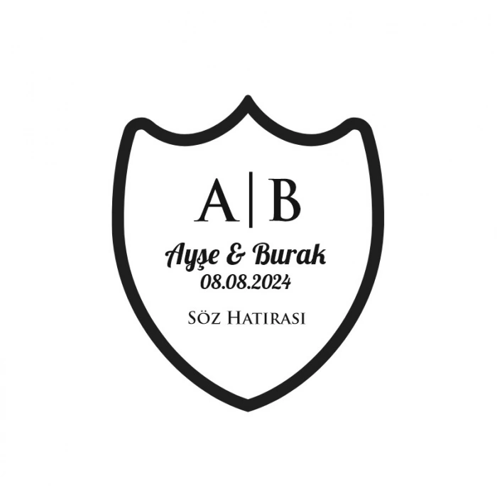 Şampanya Kalkan Mühür Kına Nişan Düğün 3x3 cm özel etiket / 50 adet sticker
