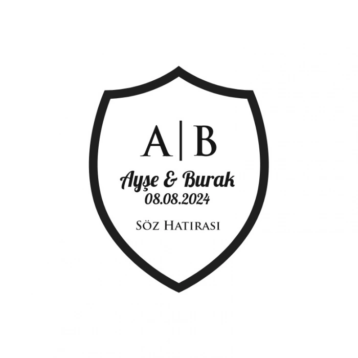 Yumuşak Kalkan Mühür Kına Nişan Düğün 3x3 cm özel etiket / 50 adet sticker
