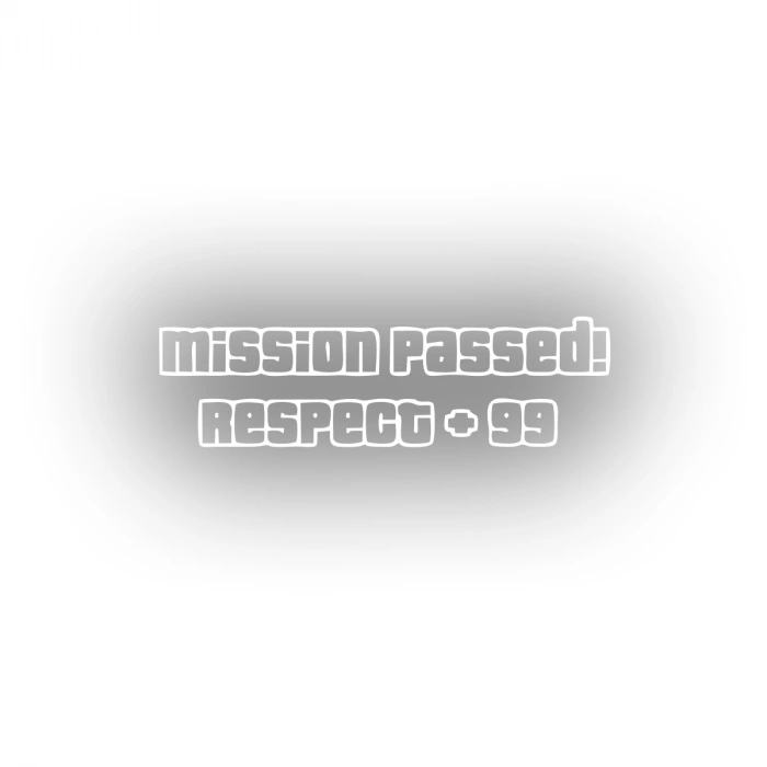 Mission Passed Respect +99 Araba Stickeri 17x17 Cm Beyaz