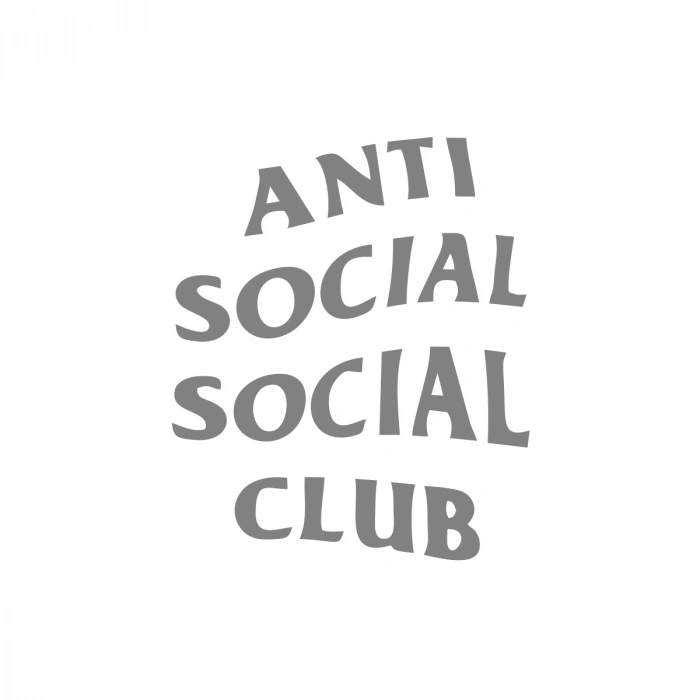 Anti Social Club Araba Sticker 17x17 Cm Gri