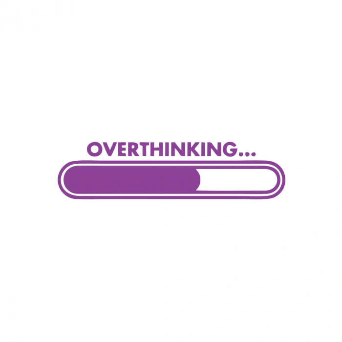 Overthinking… Araba Sticker 17x17 Cm Mor