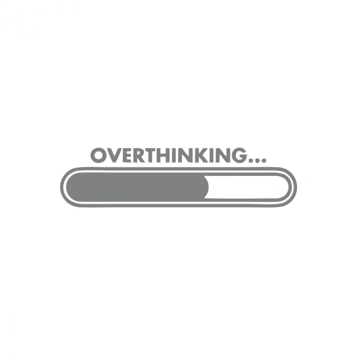 Overthinking… Araba Sticker 17x17 Cm Gri