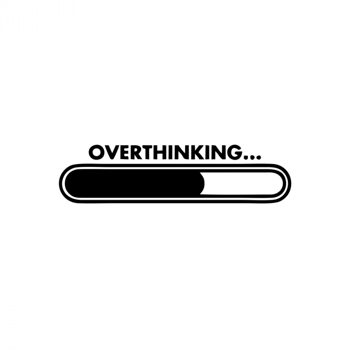 Overthinking… Araba Sticker 17x17 Cm Siyah