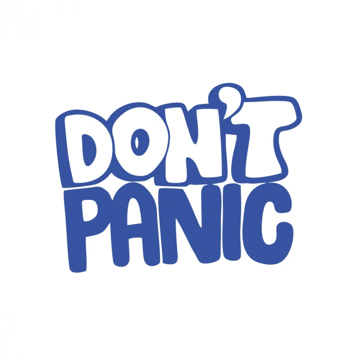 Dont Panic Araba Sticker Araba Sticker 17x17 Cm Mavi