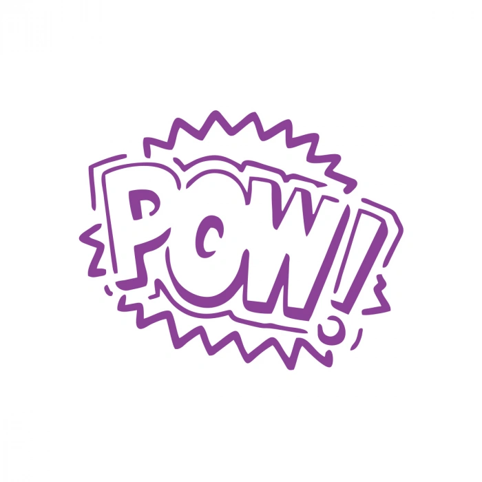 Pow Araba Sticker 17x17 Cm Mor