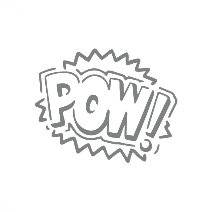 Pow Araba Sticker 17x17 Cm Gri