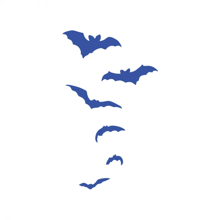 Yarasalar Araba Sticker 17x17 Cm Mavi