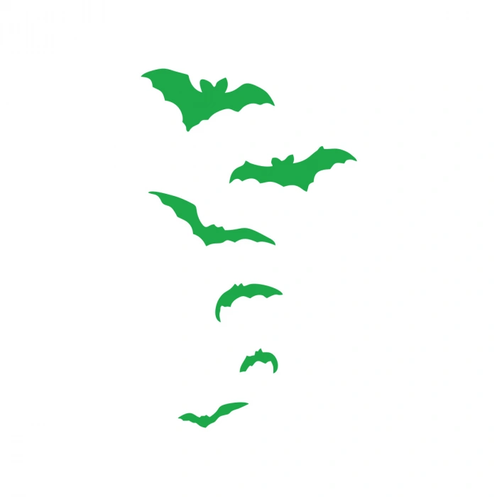 Yarasalar Araba Sticker 17x17 Cm Yeşil