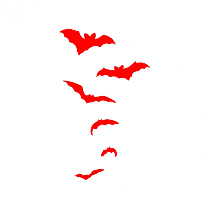 Yarasalar Araba Sticker 17x17 Cm Kırmızı