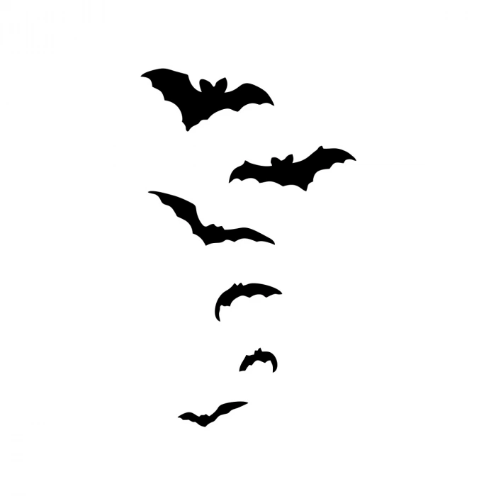 Yarasalar Araba Sticker 17x17 Cm Siyah