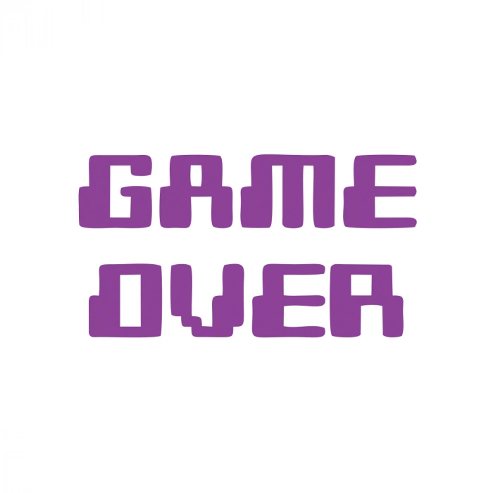 Game Over Araba Sticker 17x17 Cm Mor