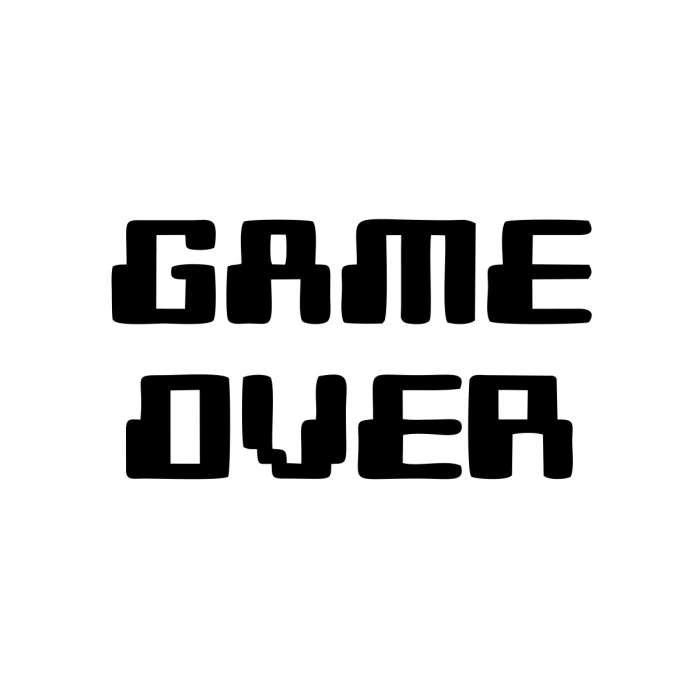 Game Over Araba Sticker 17x17 Cm Siyah
