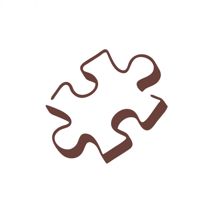 Puzzle Araba Stickeri 17x17 Cm Kahverengi