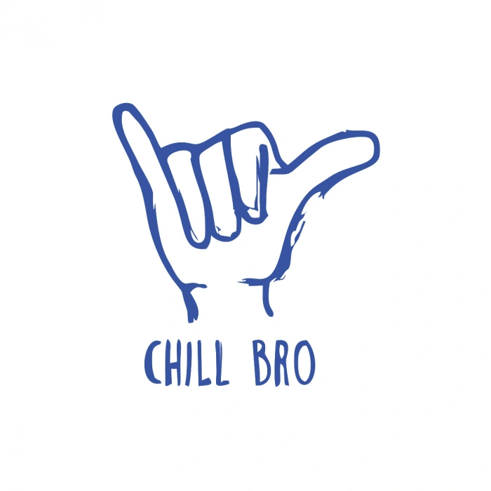 Chill Bro Araba Sticker 17x17 Cm Mavi