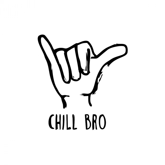 Chill Bro Araba Sticker 17x17 Cm Siyah