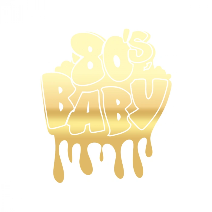 80s Baby Araba Sticker 17x17 Cm Gold
