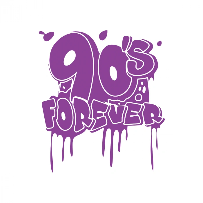90s Forever Araba Sticker 17x17 Cm Mor