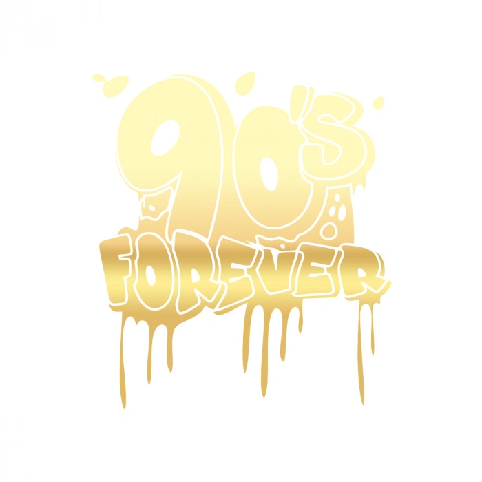 90s Forever Araba Sticker 17x17 Cm Gold