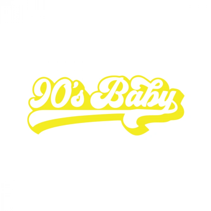 90s Baby Araba Sticker 17x17 Cm Sarı