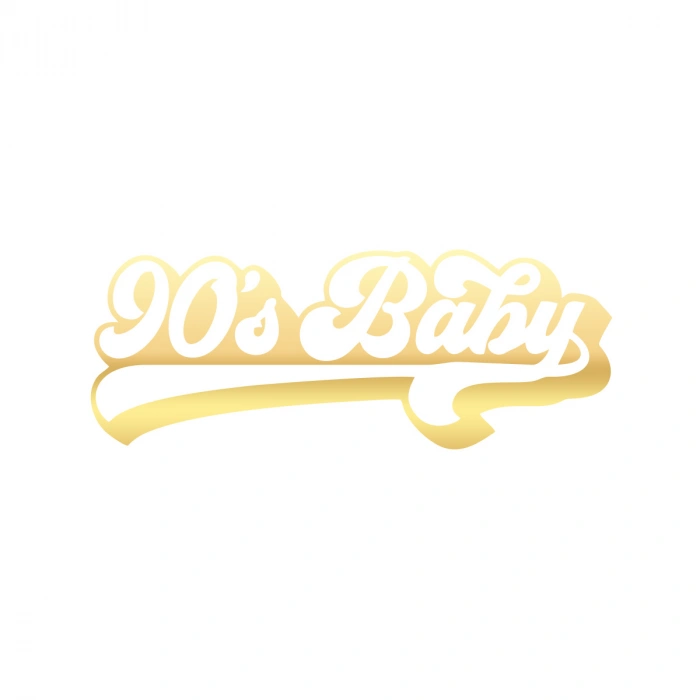 90s Baby Araba Sticker 17x17 Cm Gold