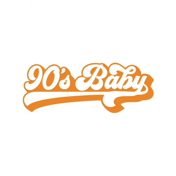 90s Baby Araba Sticker 17x17 Cm Turuncu