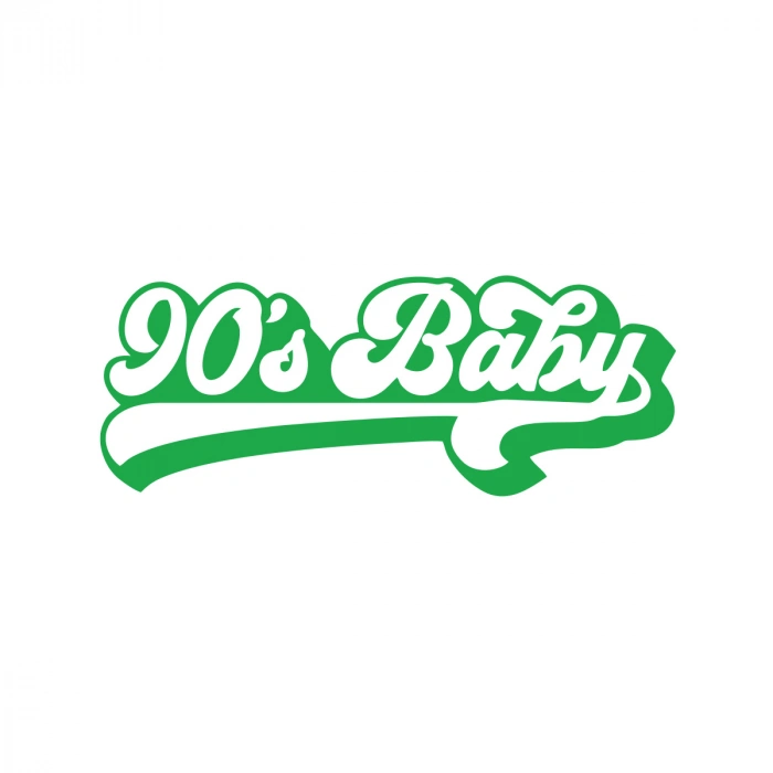 90s Baby Araba Sticker 17x17 Cm Yeşil