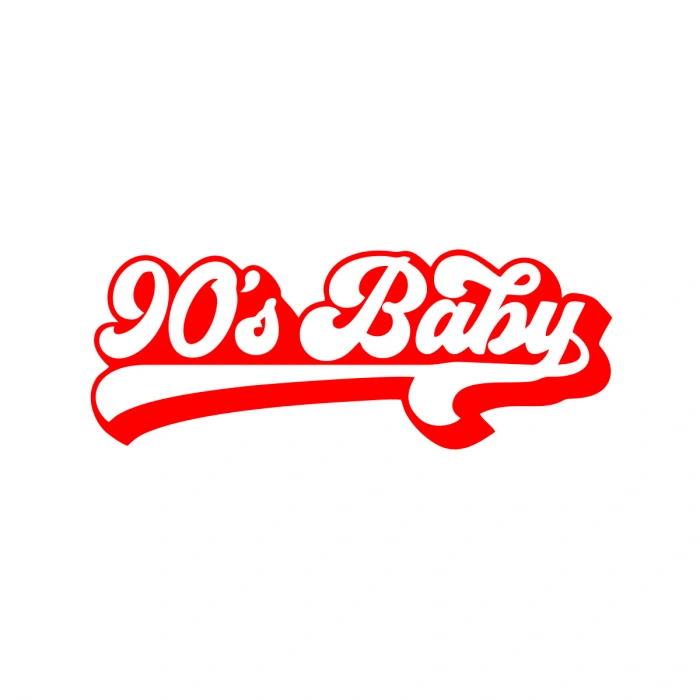 90s Baby Araba Sticker 17x17 Cm Kırmızı