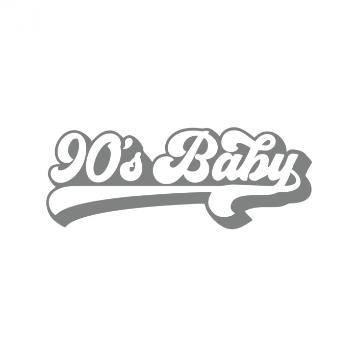 90s Baby Araba Sticker 17x17 Cm Gri