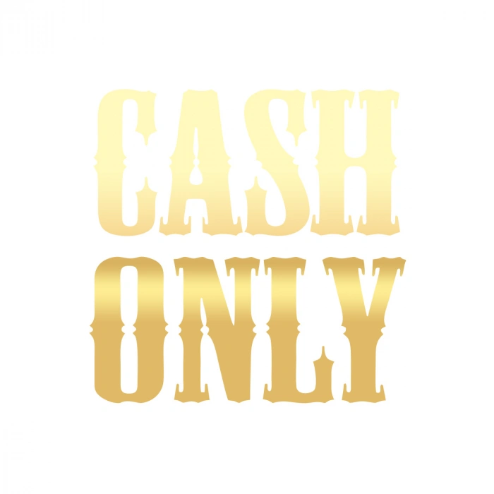 Cash Only Araba Sticker 17x17 Cm Gold