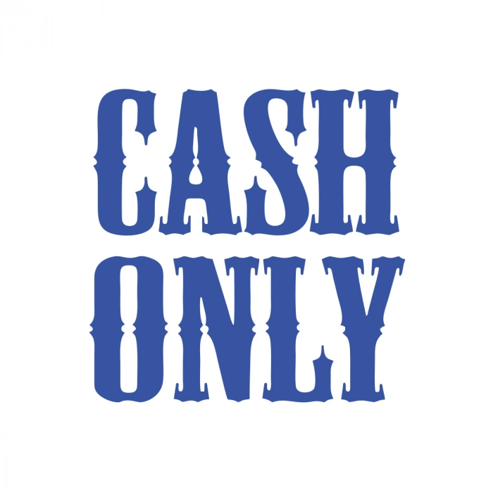 Cash Only Araba Sticker 17x17 Cm Mavi