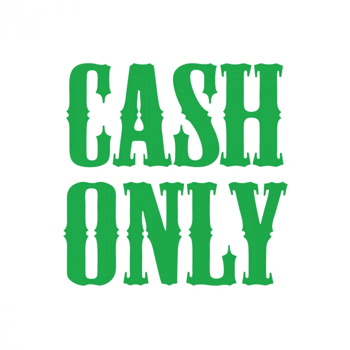 Cash Only Araba Sticker 17x17 Cm Yeşil