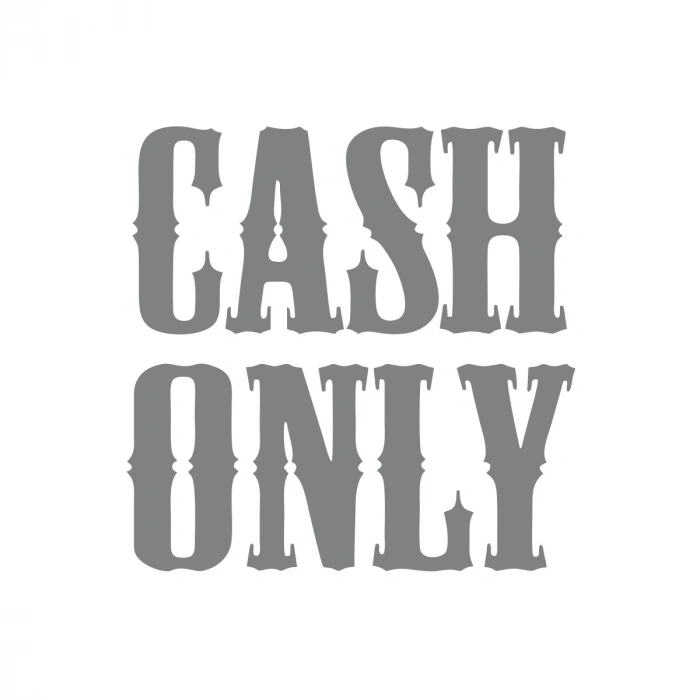 Cash Only Araba Sticker 17x17 Cm Gri